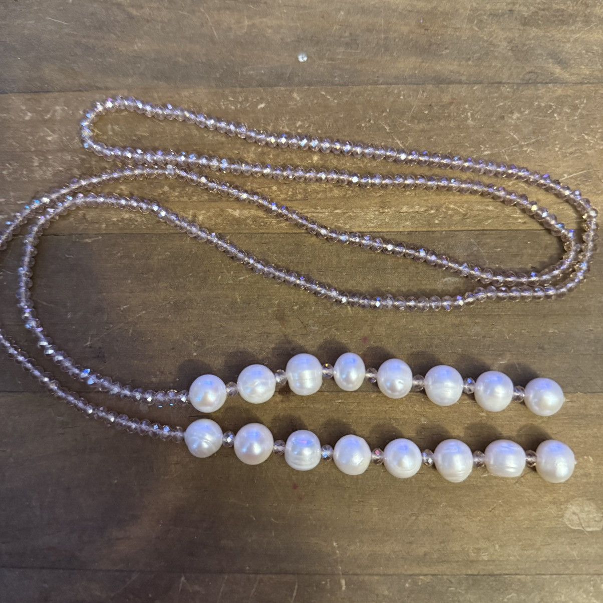 Vintage Vintage glass bead and genuine pearl lariat necklace Size ONE SIZE - 2 Thumbnail