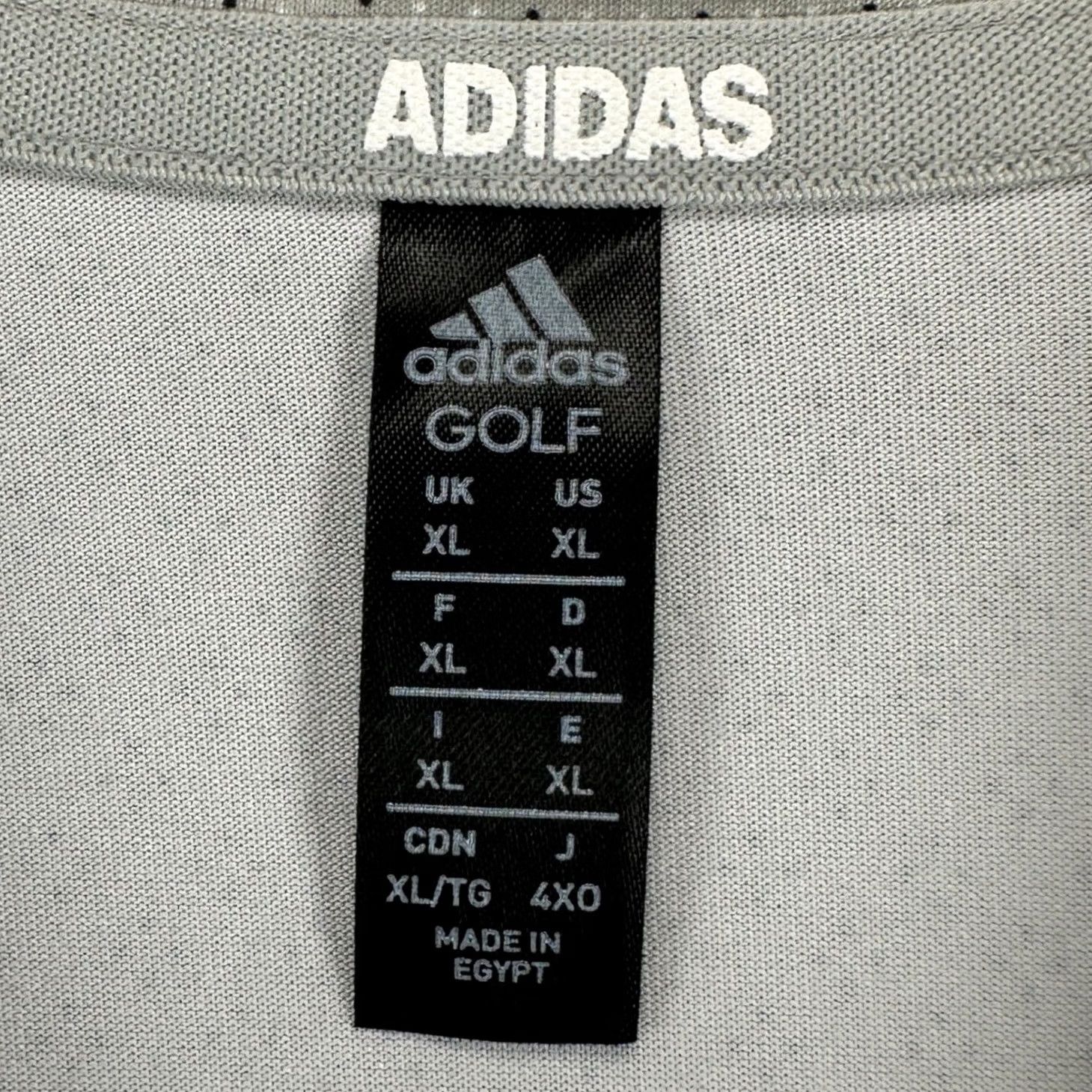 Adidas Adidas Mens Golf Polo Shirt XL Grey Geometric Athletic Stretch Logo Rugby Short Sleeve Collared Shirt Size US XL / EU 56 / 4 - 4 Thumbnail