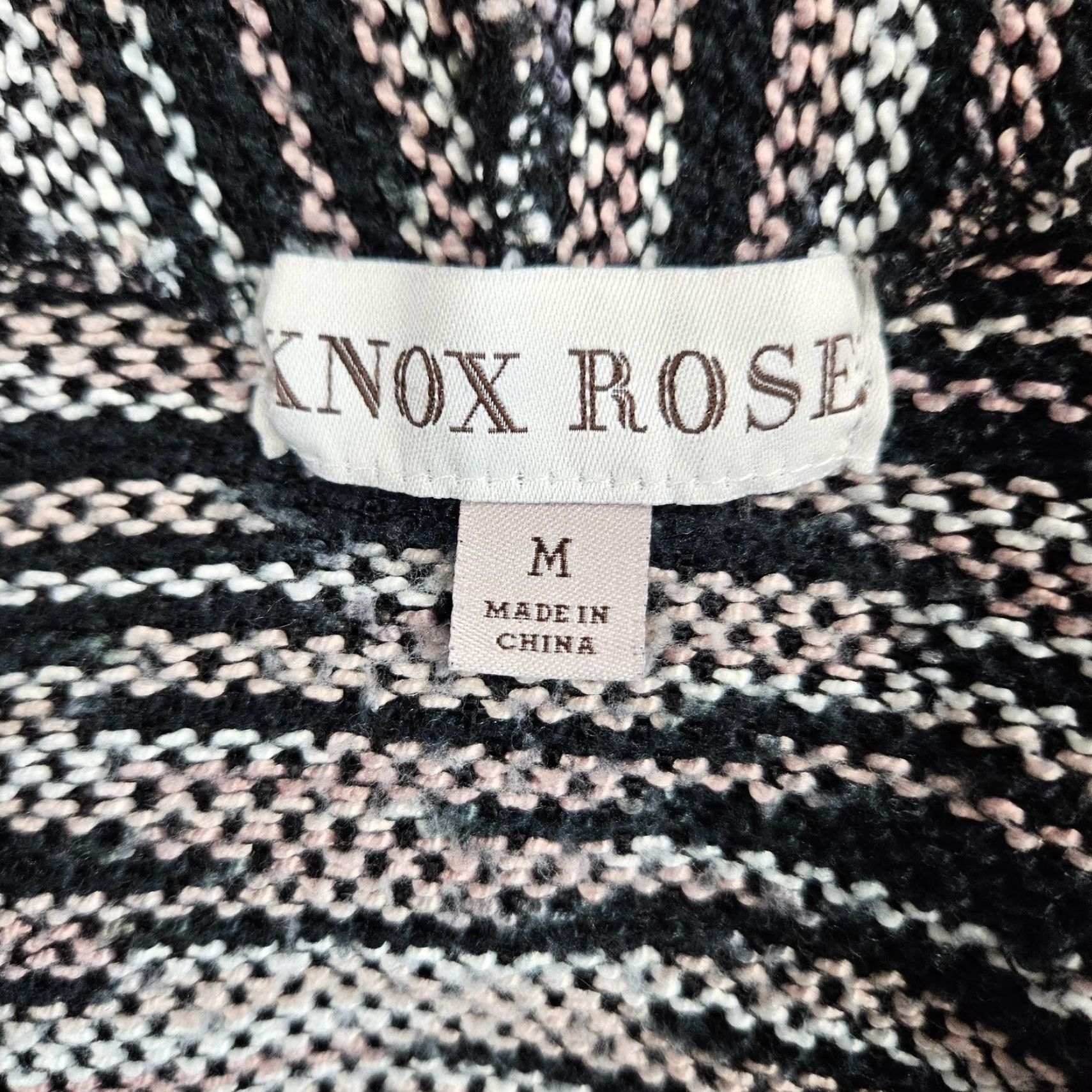Vintage Knox Rose Cardigan Womens Size M Medium Black Pink Long Sleeve Pockets Sweater Size M / US 6-8 / IT 42-44 - 6 Thumbnail
