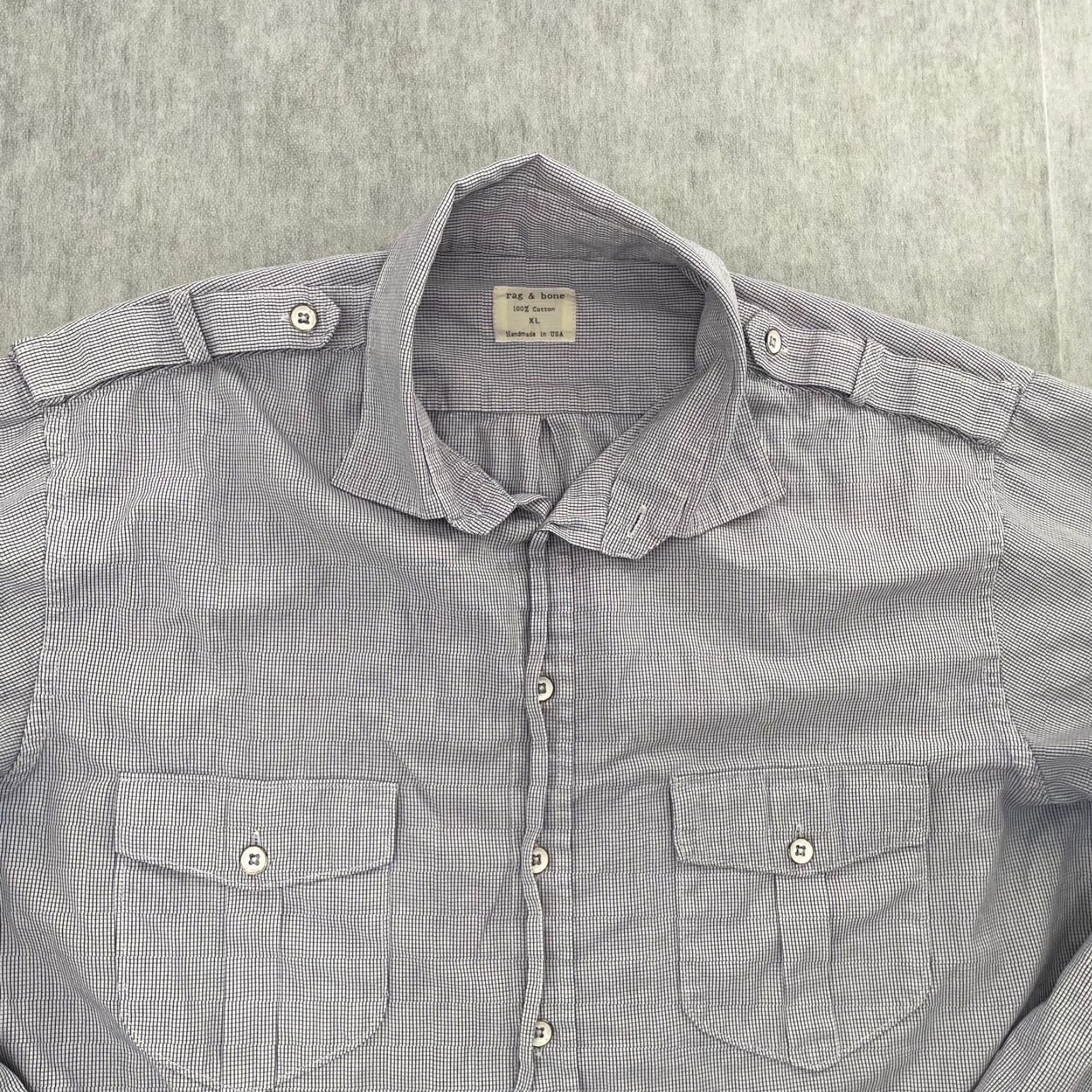 Rag & Bone VINTAGE Rag & Bone Shirt Men XL Long Sleeve Check Cotton Casual Designer USA Size US XL / EU 56 / 4 - 3 Thumbnail