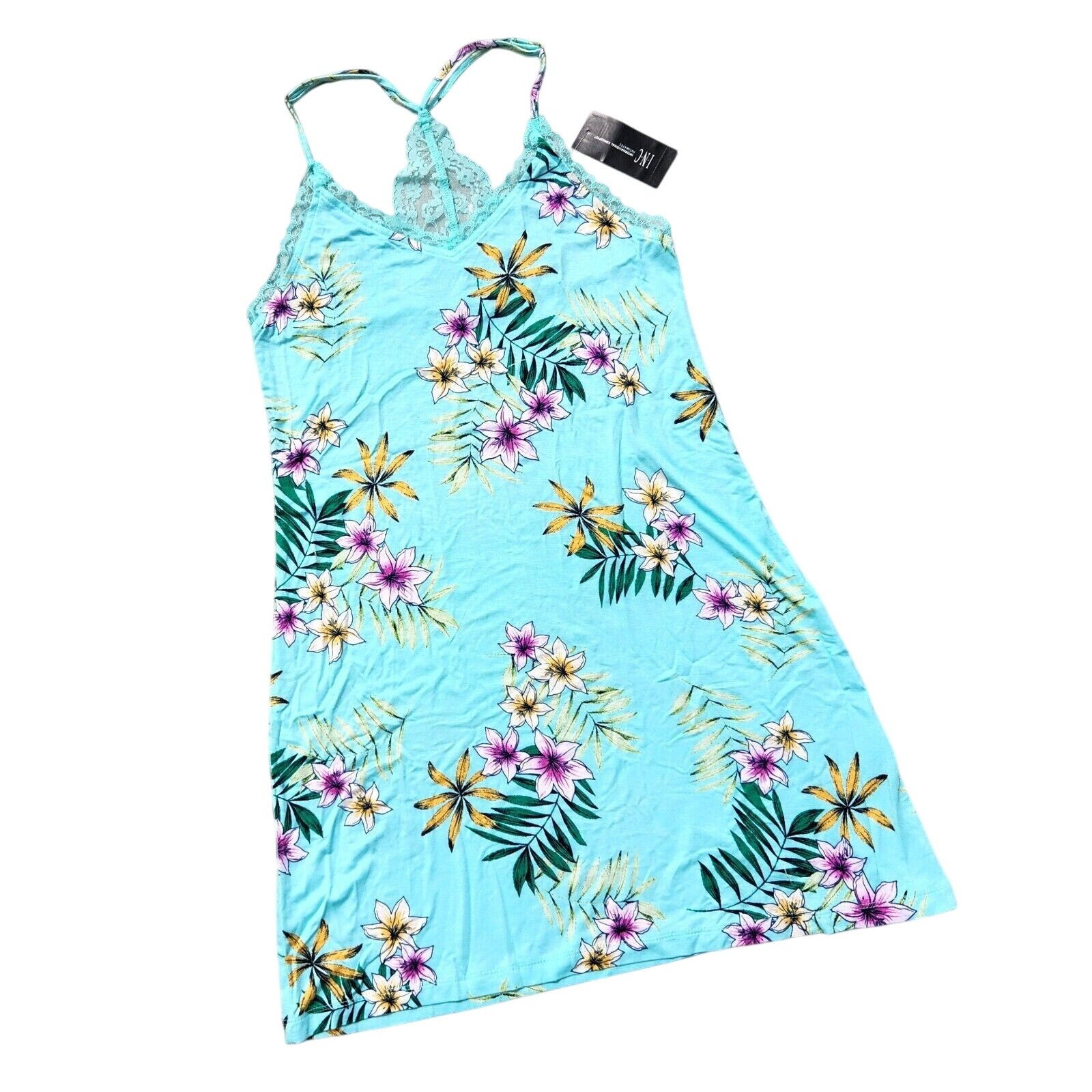 The Unbranded Brand I.N.C. Int Concepts Women Teal Lace Chemise Nightgown XS Size ONE SIZE - 2 Thumbnail