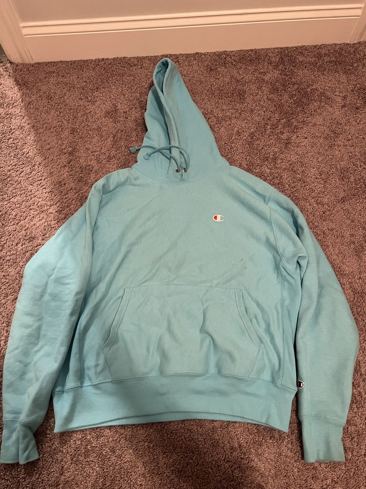 Champion × Vintage Baby Blue Champion Hoodie Size US L / EU 52-54 / 3 - 1 Thumbnail