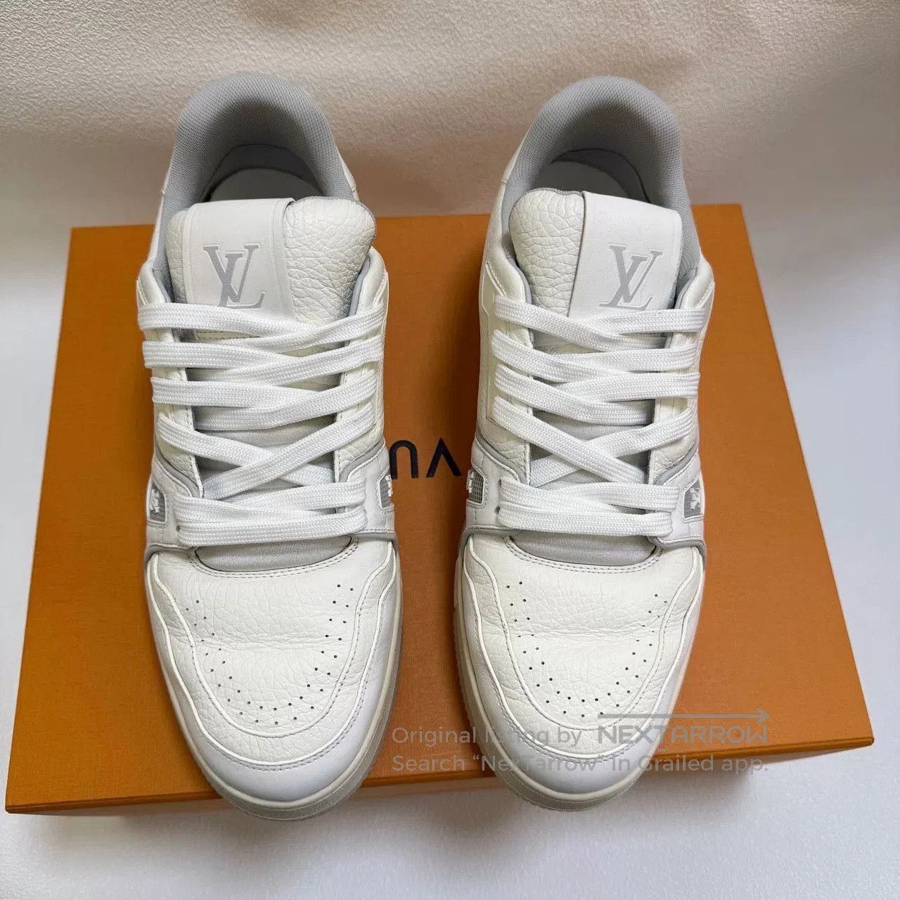 Louis Vuitton louis vuitton white leather trainer sneakers. Size US 7.5 / EU 40-41 - 3 Thumbnail
