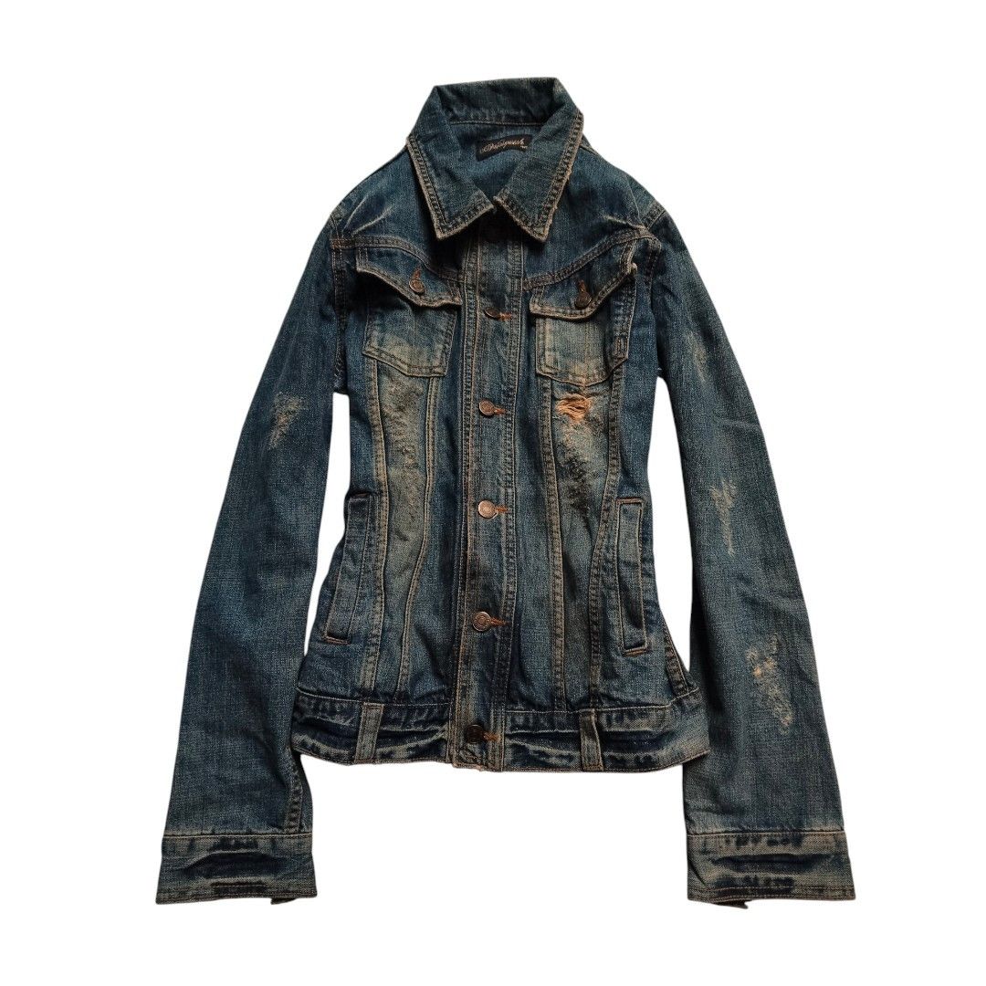 Le Grande Bleu (L.G.B.) Vanquish gambler "Crazy"mud wash Studded vkei denim jacket Size US S / EU 44-46 / 1 - 1 Thumbnail
