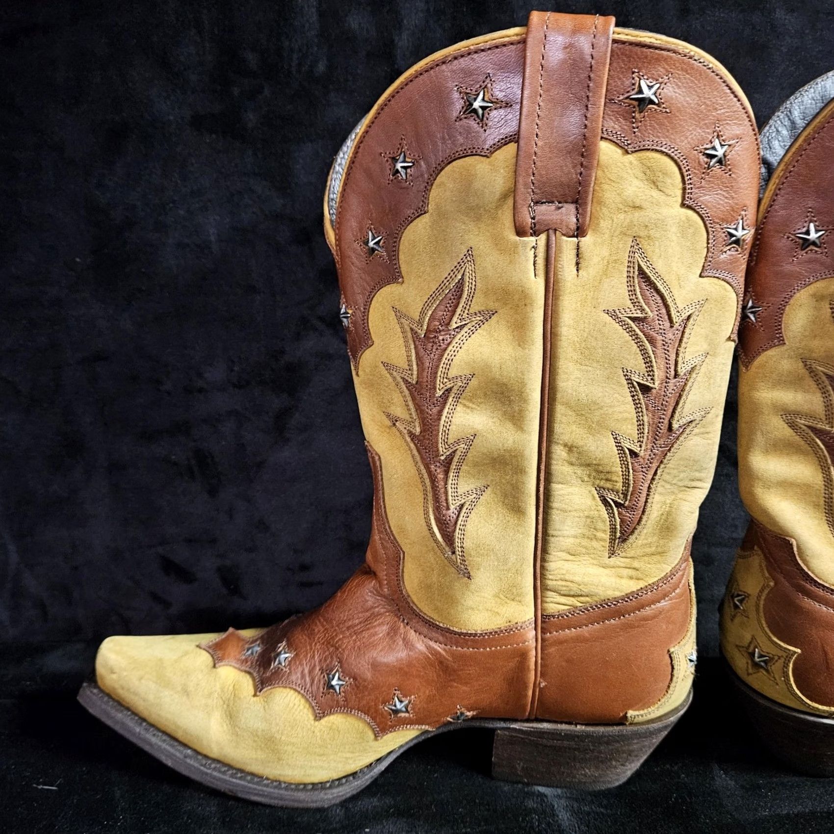 CO Liberty Boot Co Boots Womens Paola Size Brown Star Stud Western FA009B Size US 6 / IT 36 - 6 Thumbnail