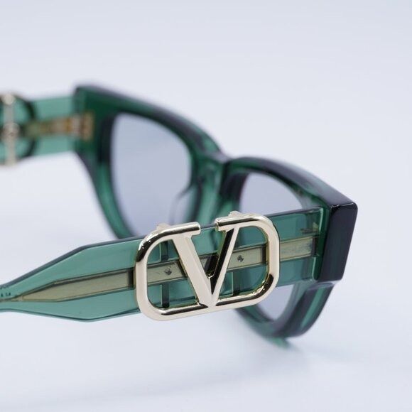 Valentino Valentino V-DUE VLS-103E Sunglasses Dark Green Cat Eye Frame Size ONE SIZE - 5 Thumbnail