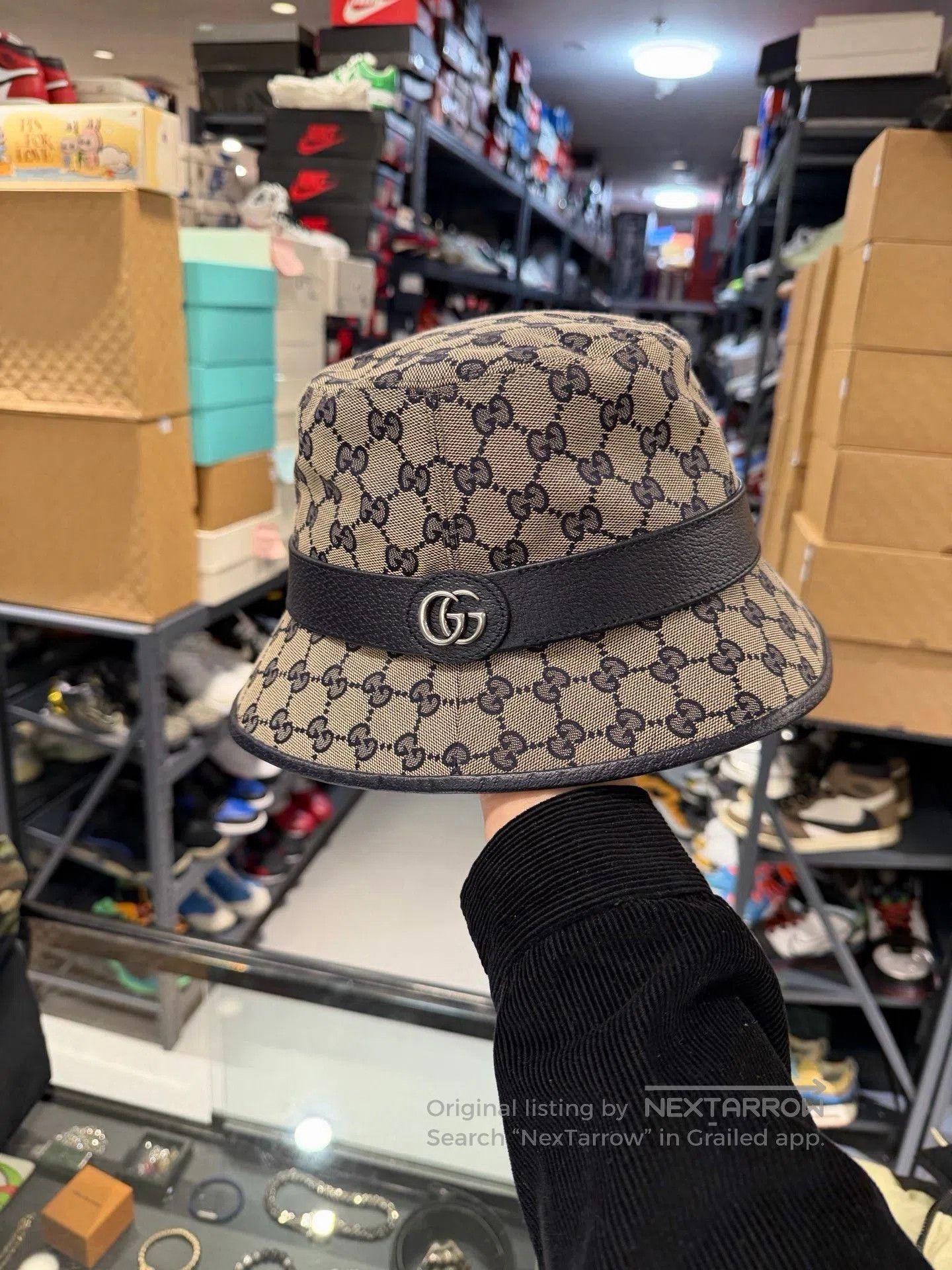 Gucci Double G Logo Bucket Hat.