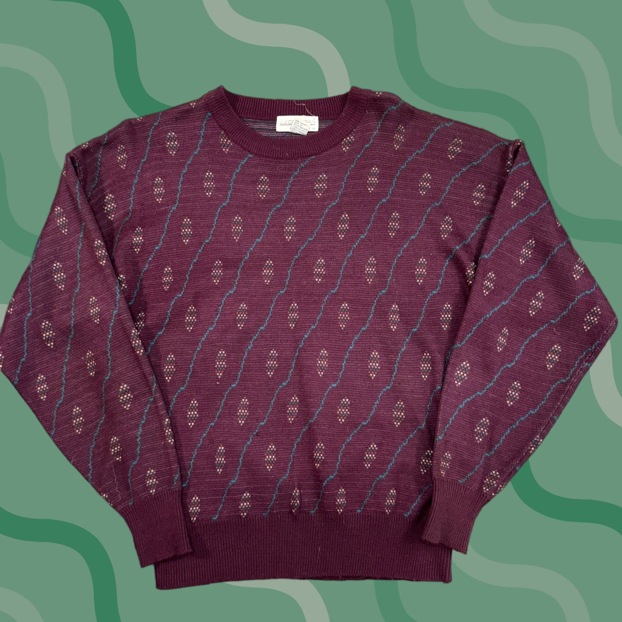 Vintage Vintage J.J. Cochran Sweater Mens Medium Pattern Knit Pullover 80s Hong Kong Size US M / EU 48-50 / 2 - 1 Thumbnail