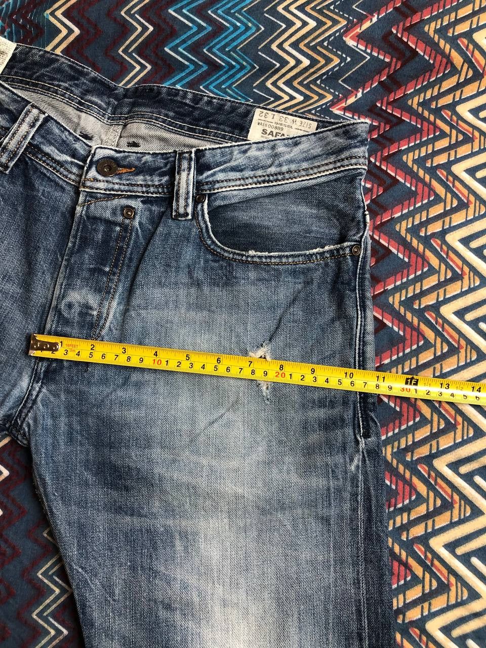 Diesel × Vintage Vintage Y2K Diesel Washed Distressed Denim Jeans Slim Size US 33 - 17 Thumbnail