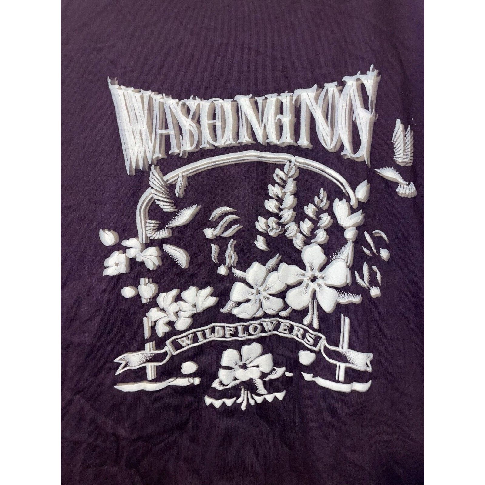 Jerzees Vintage Wildflowers Shirt Wild Flowers Purple Large 90s Size US L / EU 52-54 / 3 - 2 Thumbnail