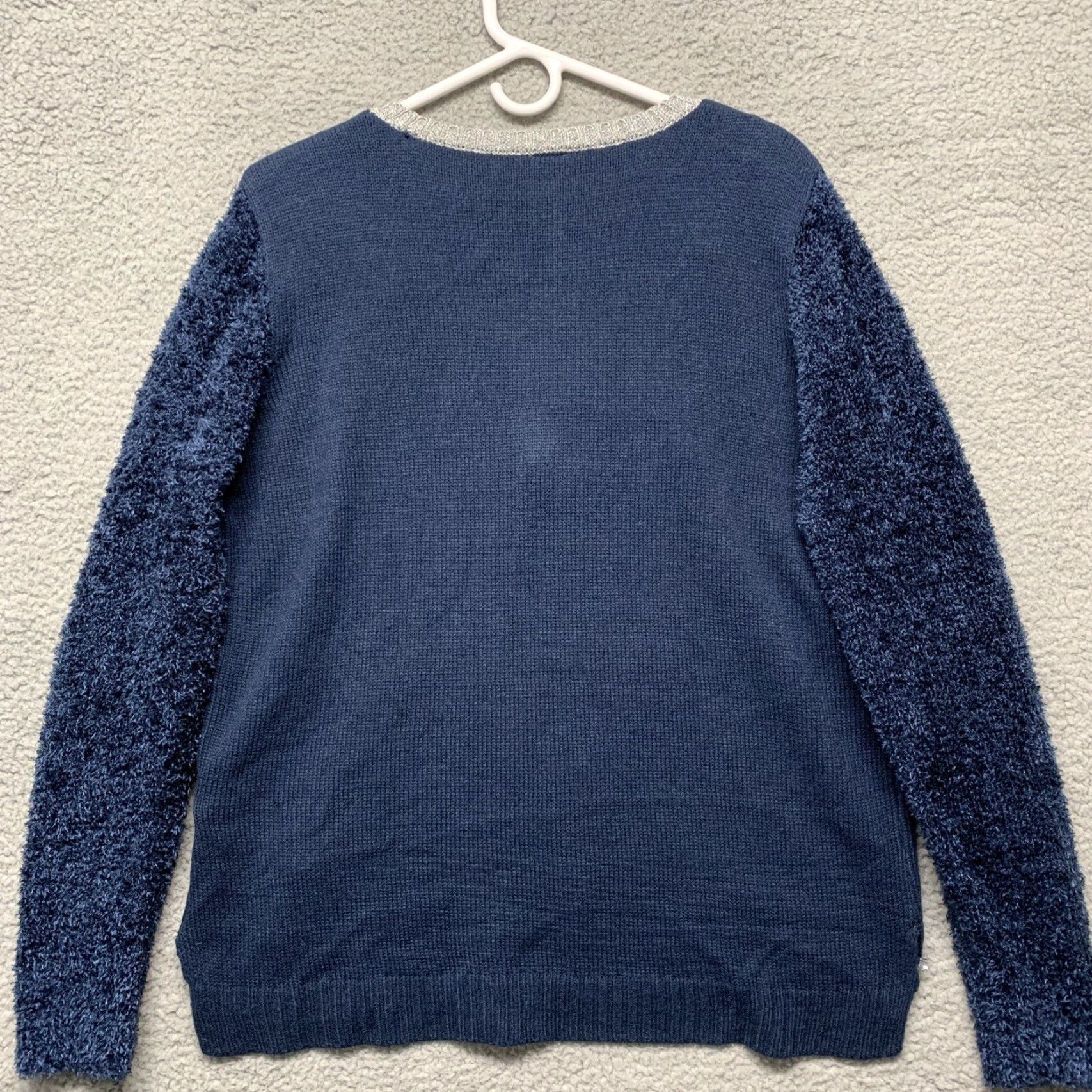 Vintage Holiday Time Women’s Large Blue CHILL'N Embellished Warm Winter Sweater Shirt (12-14) Pullover Womens Size L / US 10 / IT 46 - 4 Thumbnail