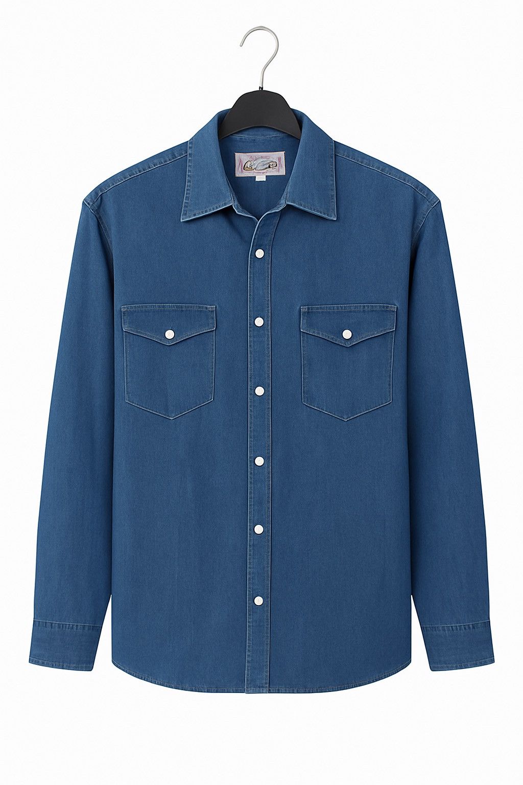 Vintage Workplant Relaxed Feeling Denim Shirt L – Vintage Blue Size US L / EU 52-54 / 3 - 1 Thumbnail