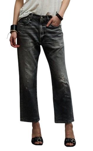R13 BOYFRIEND 23 Vintage Grey Ripped 88188 Size 23" - 1 Thumbnail