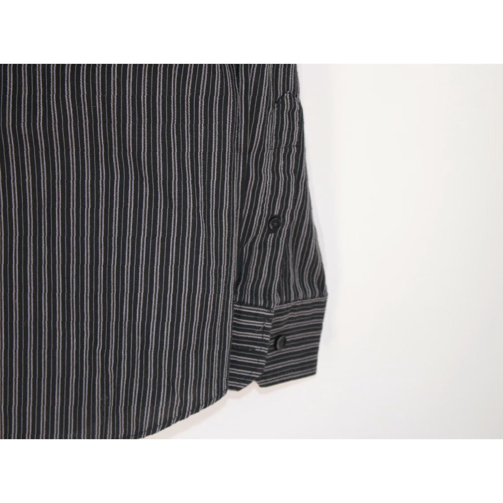 Van Heusen Van Heusen Striped Button-Up Shirt No Iron Casual Men's Small Black 14.5 Size US S / EU 44-46 / 1 - 3 Thumbnail