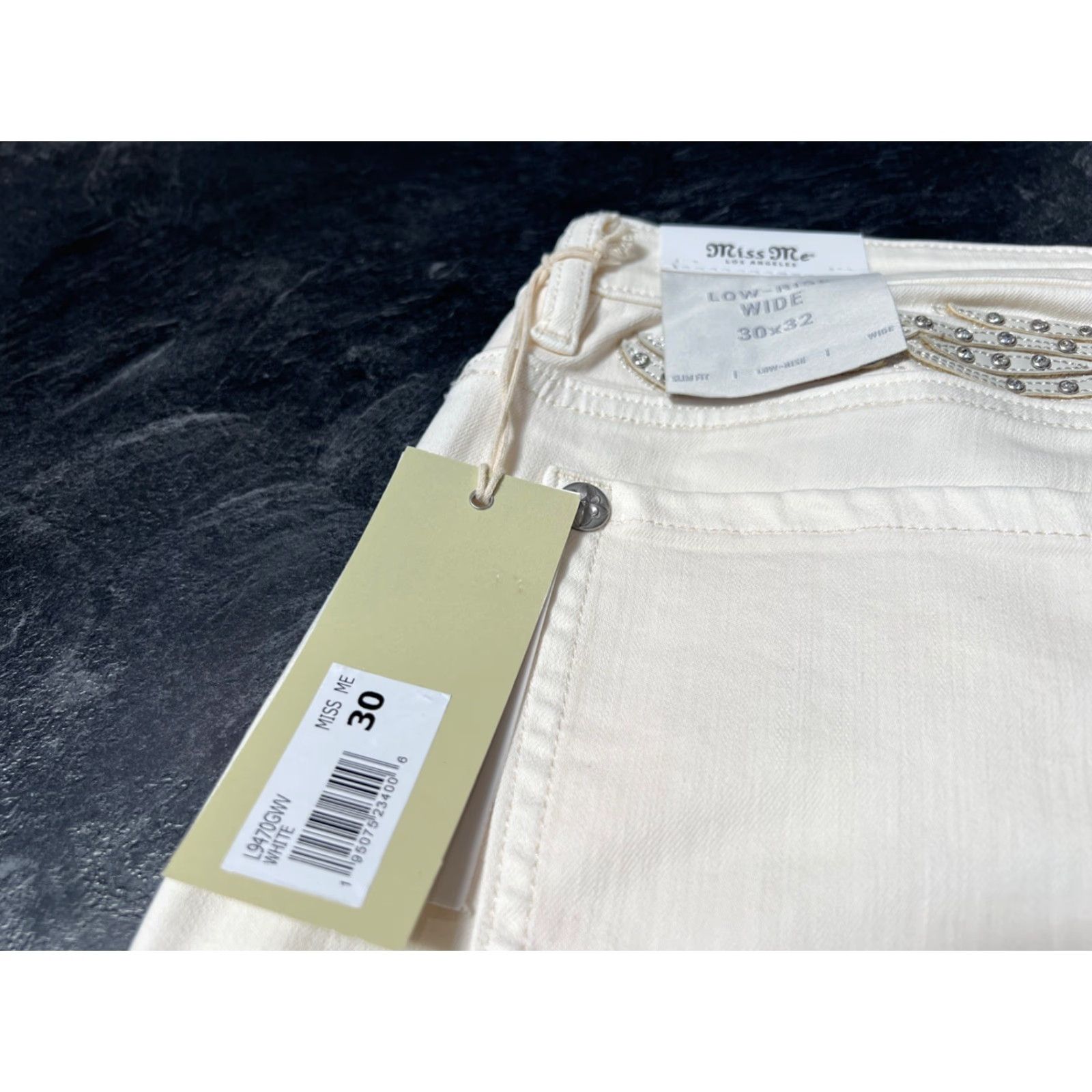 Miss Me Miss Me Jeans Wide-Leg White 30x32 Slim Fit Slimming Regular Women Pants Size 30" / US 8 / IT 44 - 7 Thumbnail