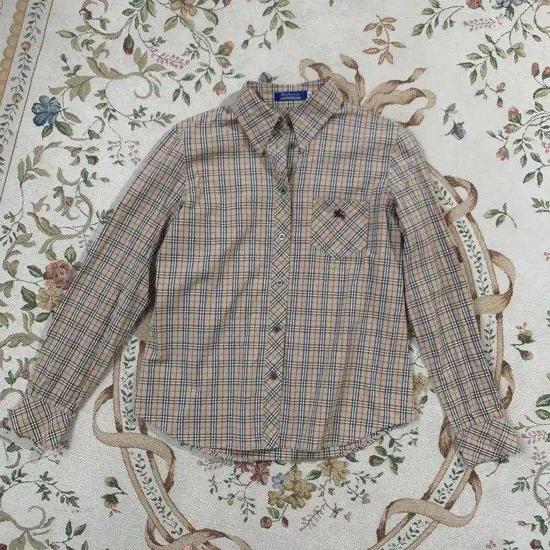 Burberry Burberry Khaki Cotton Check Long Sleeve Shirt Size L / US 10 / IT 46 - 1 Thumbnail