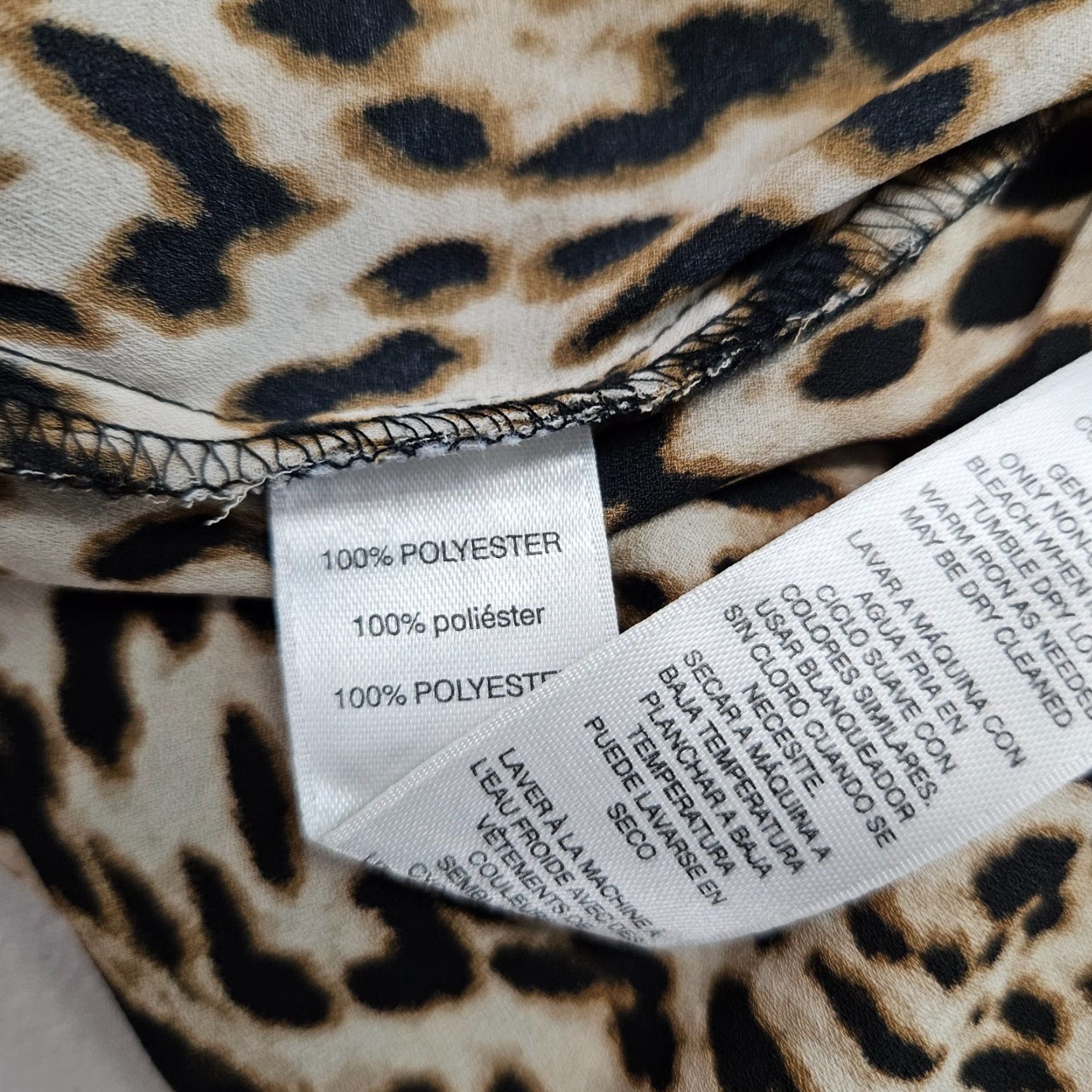 Vintage Chicos Womens Top Sleeveless Brown Animal Print Size Large Blouse Size L / US 10 / IT 46 - 5 Thumbnail
