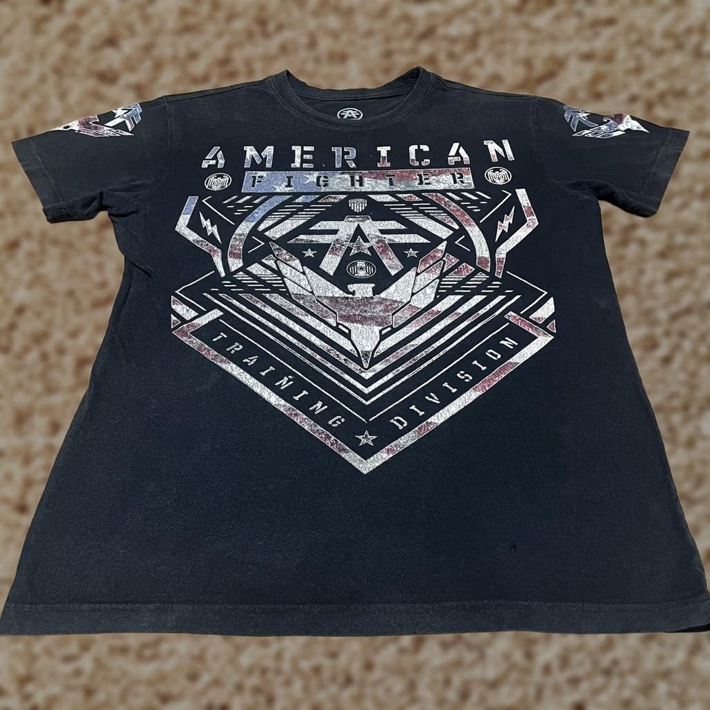 Vintage American Fighter Mens XS Black Training Division Graphic Tee USA Size US XS / EU 42 / 0 - 1 Thumbnail
