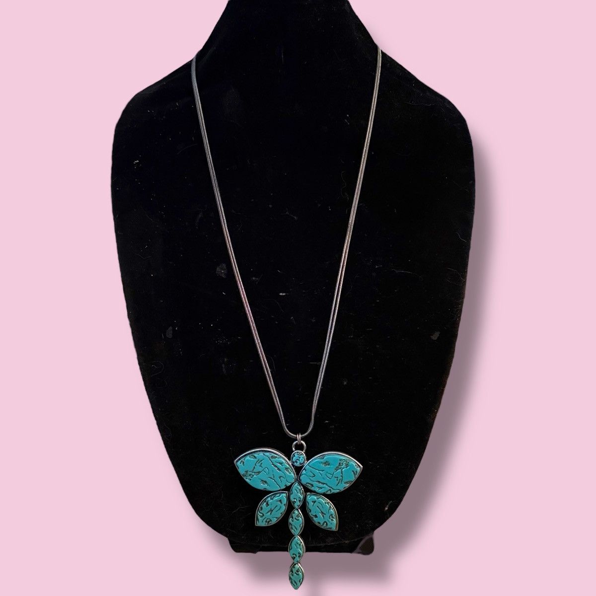 Chicos Chico’s silver jumbo turquoise dragonfly pendant necklace Size ONE SIZE - 2 Thumbnail