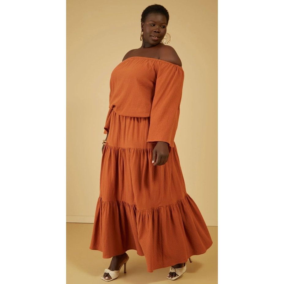 Other PLUS Size 30/32 5X Cotton Gauze Maxi Skirt & Top | 2-pc set Size 4XL / US 24-26 - 2 Thumbnail