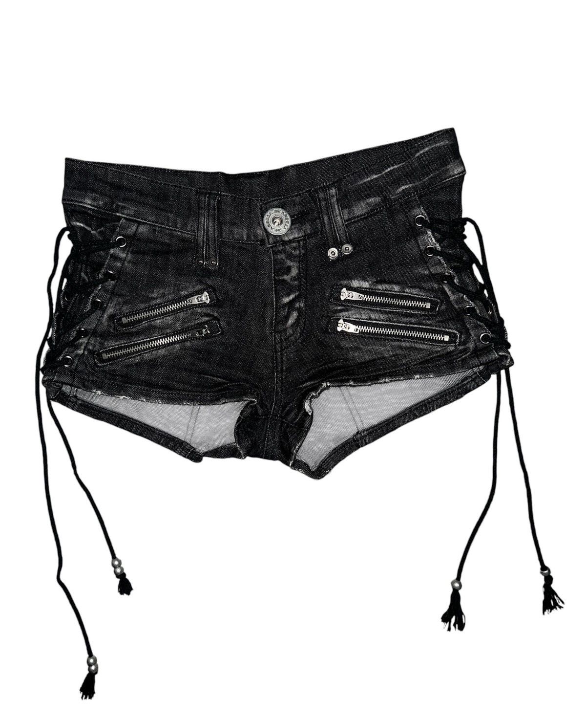 Japanese Brand D.i.a gyaru black denim short 🖤🦋 Size 24" / US 00 / IT 34 - 1 Thumbnail