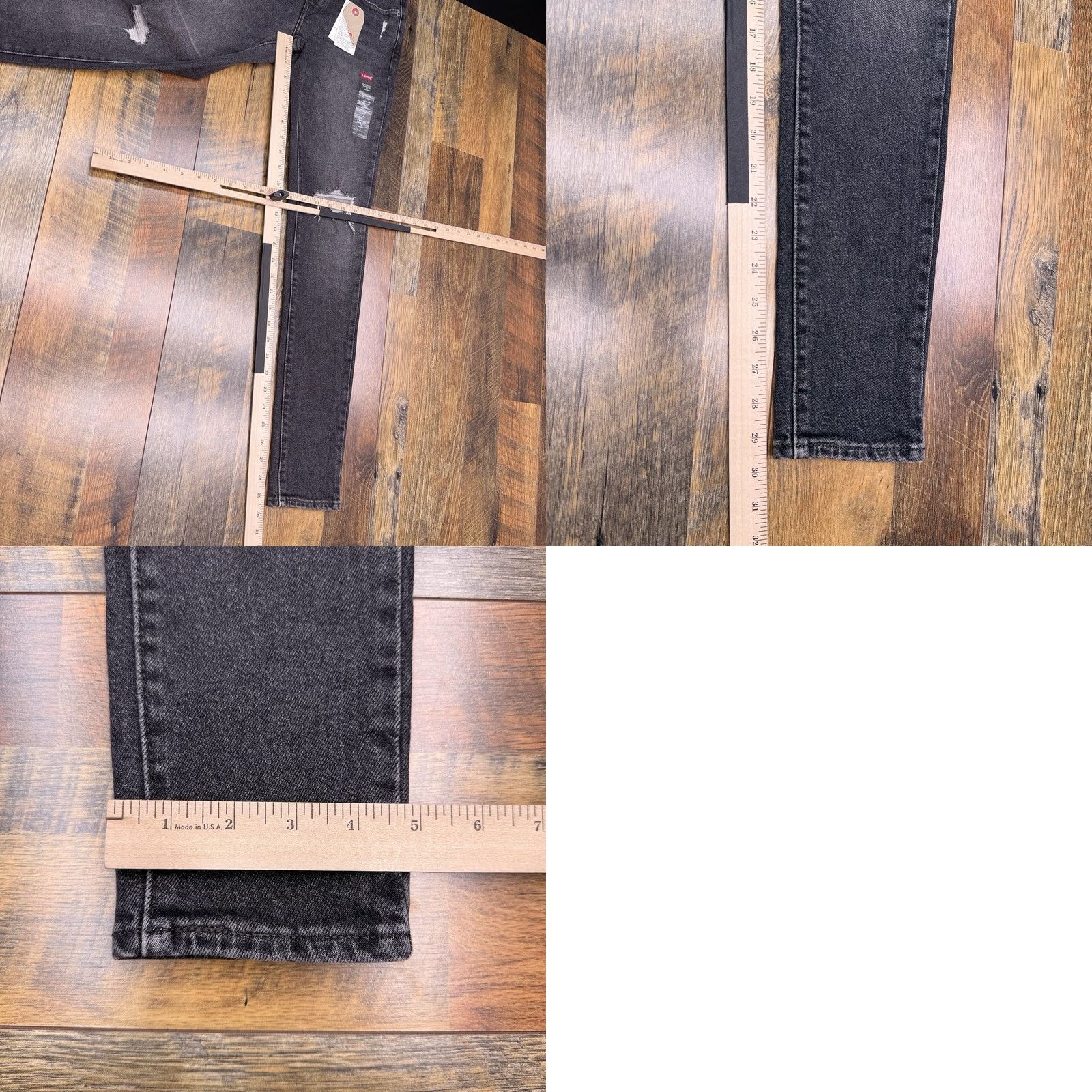 Levi's Levi's 711 Skinny Jeans Womens 25 Black Low Rise Stretch 25x30 Denim Cotton Elastane 5-Pocket Zipper Button Regular Waist Inseam 30 New Size 42" / US 20 - 10 Thumbnail