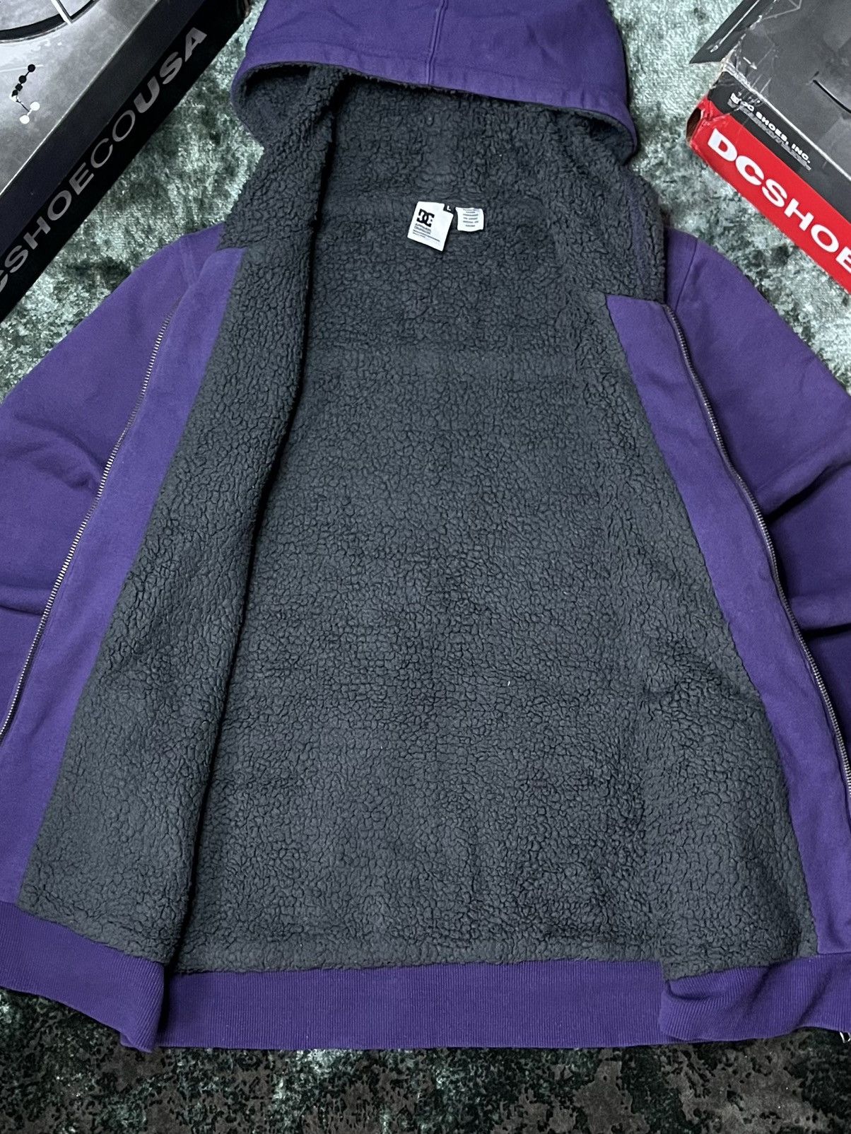 DC DC Shoes Rare Purple Hoodie – Size L Size L / US 10 / IT 46 - 4 Thumbnail