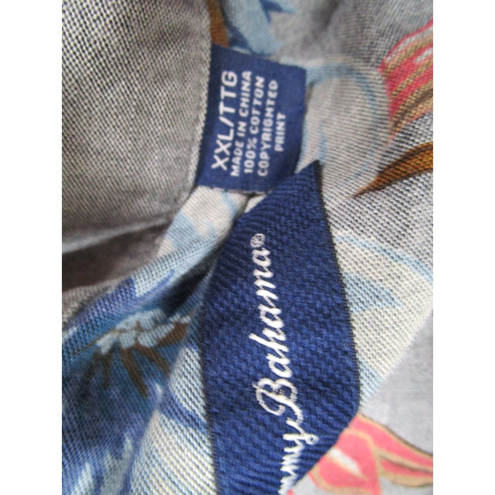 Tommy Bahama TOMMY BAHAMA Shirt Mens 2XL Gray Floral Hibiscus Button Up Long Sleeve Twill Cotton Casual Beach Tropical Tiki Size US XXL / EU 58 / 5 - 3 Thumbnail