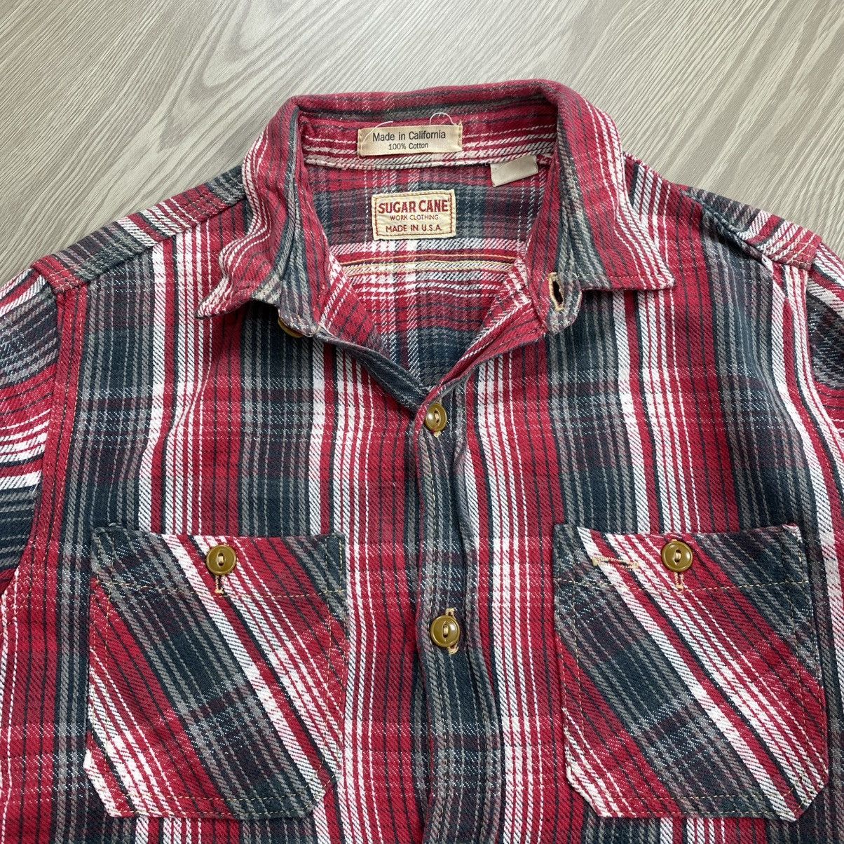 Japanese Brand × Sugar Cane × Toyo Enterprises Vinatage Sugar Cane USA Red Plaid Flannel Shirt Size US S / EU 44-46 / 1 - 3 Thumbnail