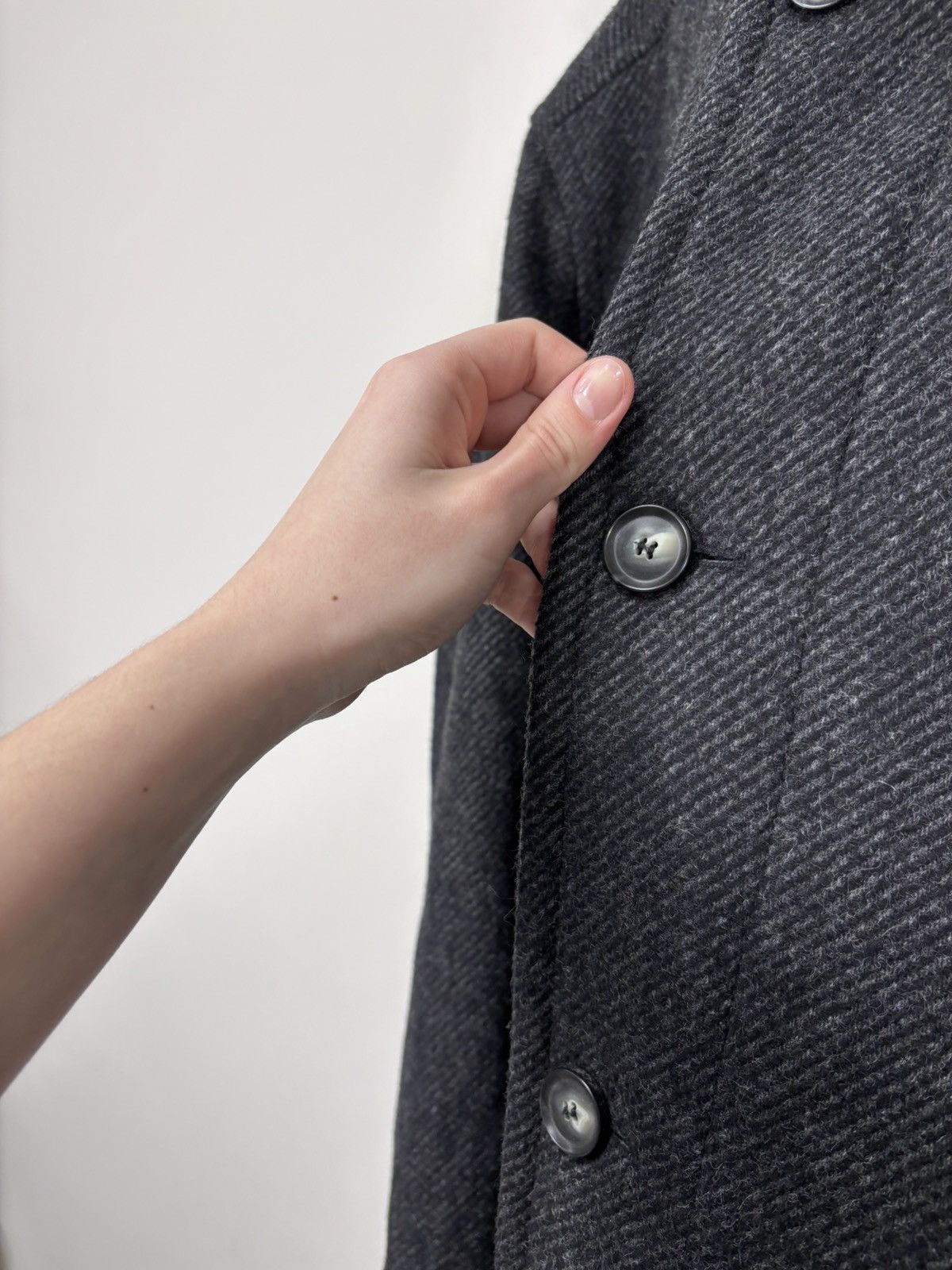 Hugo Boss Hugo Boss Men’s Herringbone Dark Grey Wool Blend Overcoat Size US M / EU 48-50 / 2 - 12 Thumbnail