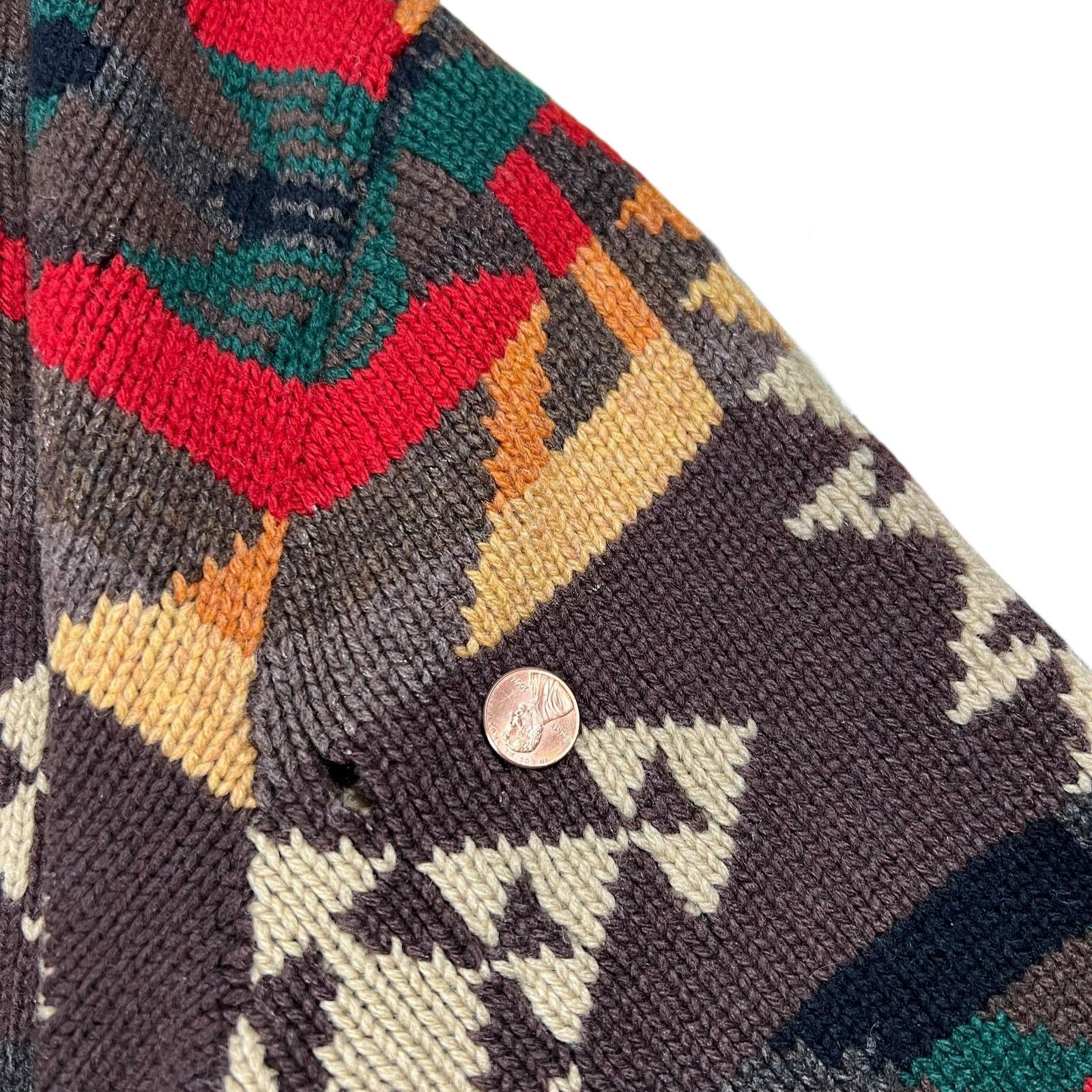 Ralph Lauren × Vintage Vintage Ralph Lauren Southwest Navajo Blanket Aztec Cardigan Size M / US 6-8 / IT 42-44 - 5 Thumbnail