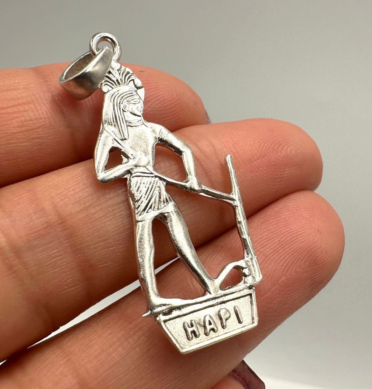 Sterling Silver Vintage 925 Sterling Silver Egyptian Hapi God Pendant Size ONE SIZE - 1 Thumbnail