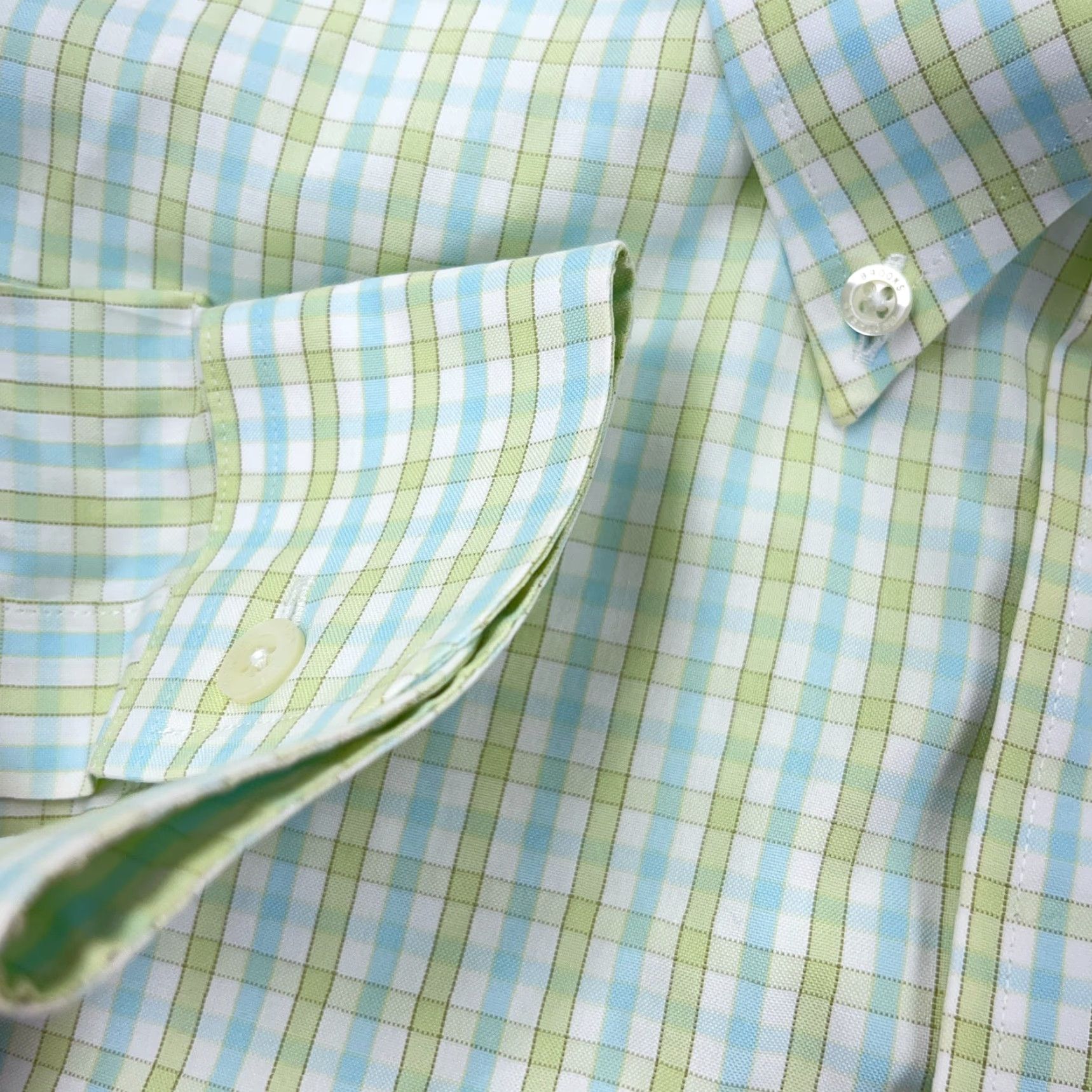 Brooks Brothers Brooks Brothers Men's Slim Fit Green Plaid Button-Up Shirt Medium Casual Dress Size 40R - 4 Thumbnail