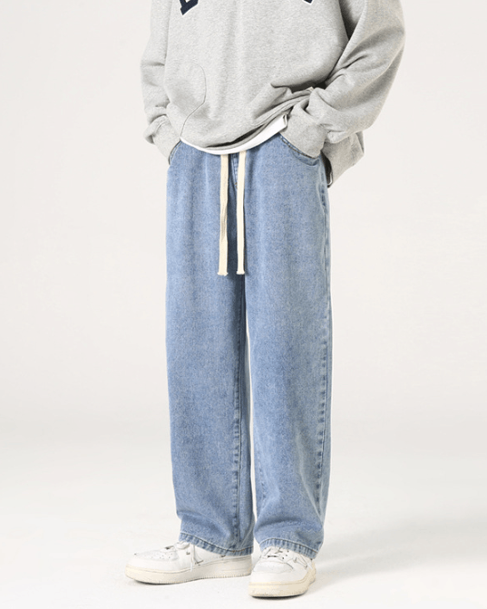 Japanese Brand Japanese retro washed distressed drawstring jeans y2k Size US 32 / EU 48 - 1 Thumbnail