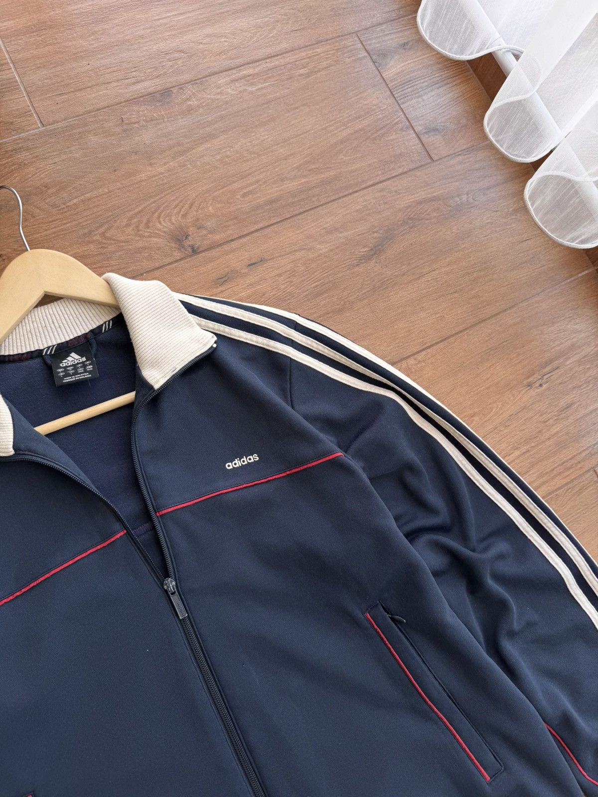 Adidas × Vintage Vintage Adidas Three Stripes Streetwear Japanese Zip Hoodie Size US L / EU 52-54 / 3 - 10 Thumbnail