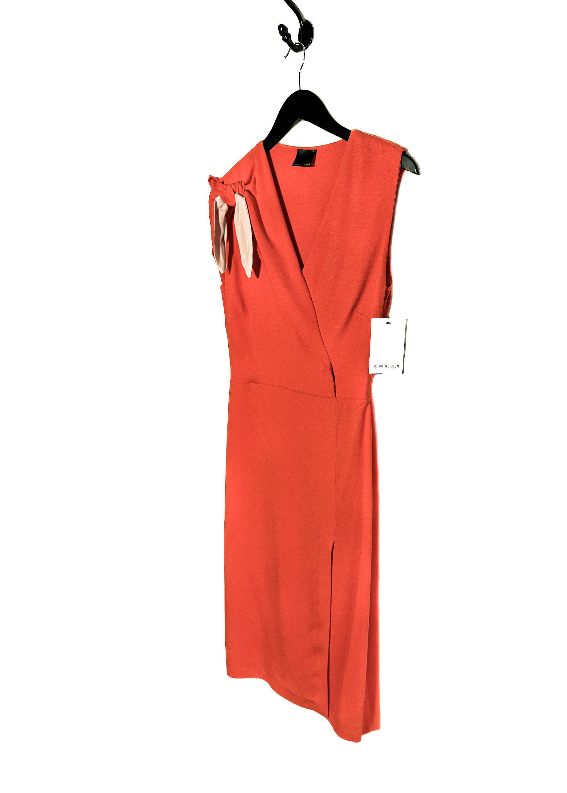 Fendi Fendi Orange Ruffle Details Midi Dress Size S / US 4 / IT 40 - 2 Thumbnail