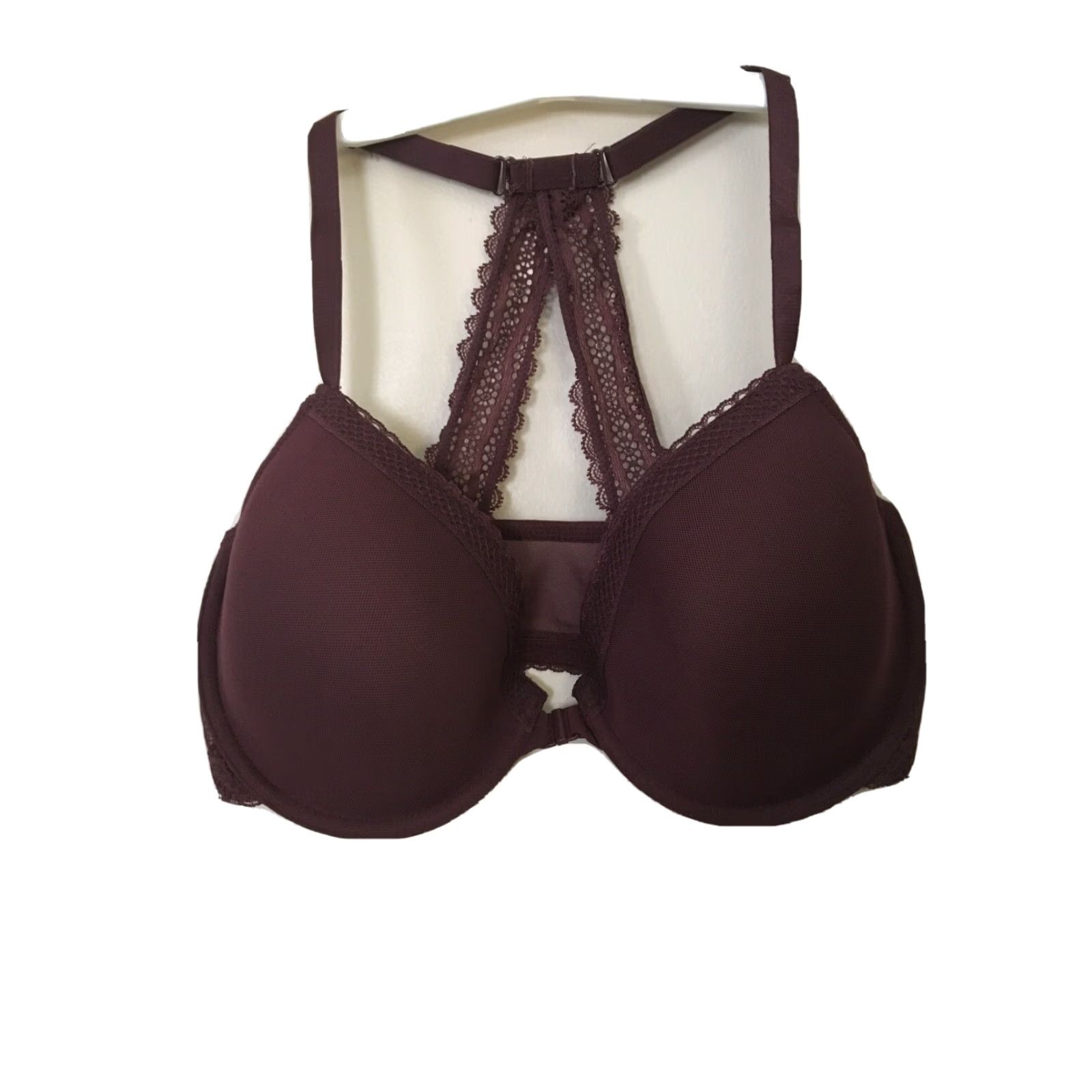 Vintage Auden The Ace Demi Lightly Lined Racerback Front Closure Purple 32A Bra Women Size ONE SIZE - 2 Thumbnail