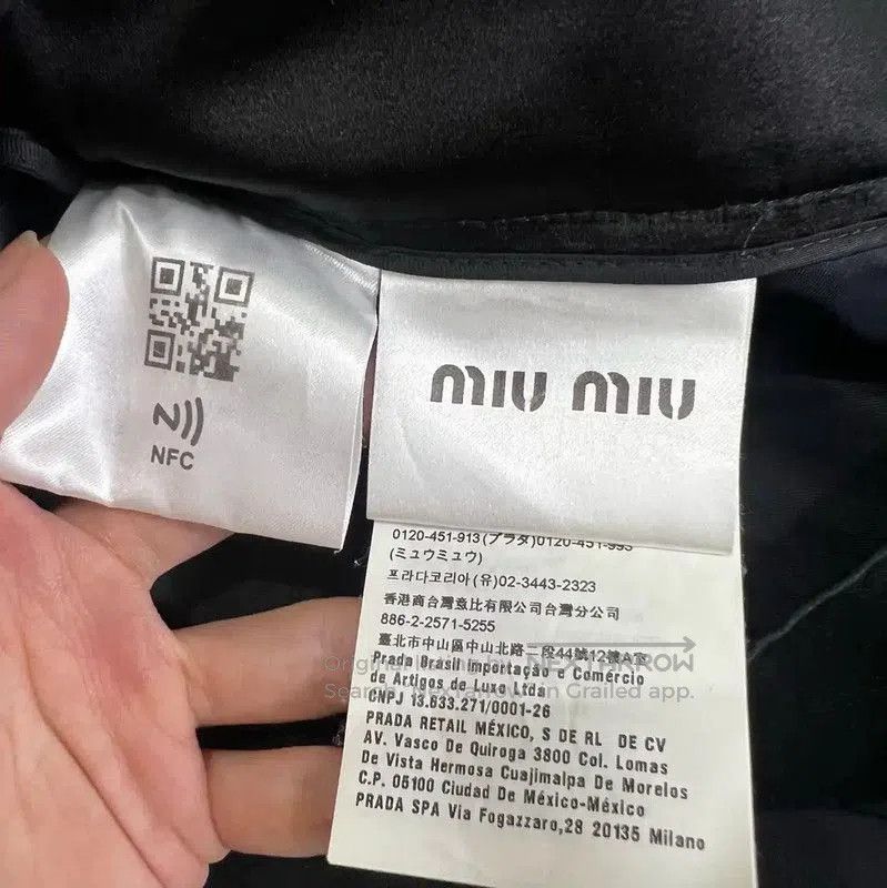 Miu Miu Miu Miu Black Cotton Skirt with Rhinestones . Size 23" - 4 Thumbnail