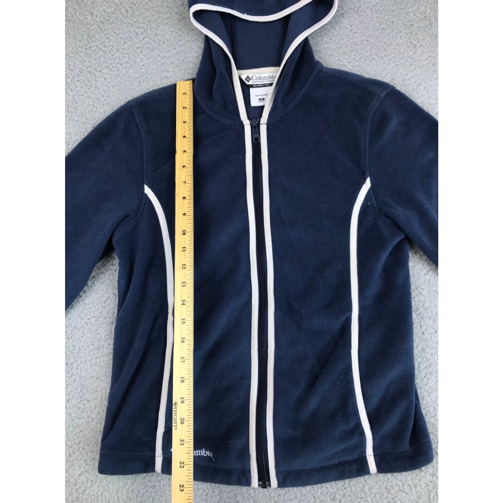 Vintage Columbia Jacket Women's Medium Full Zip Long Sleeve Hooded Blue Solid Size M / US 6-8 / IT 42-44 - 3 Thumbnail