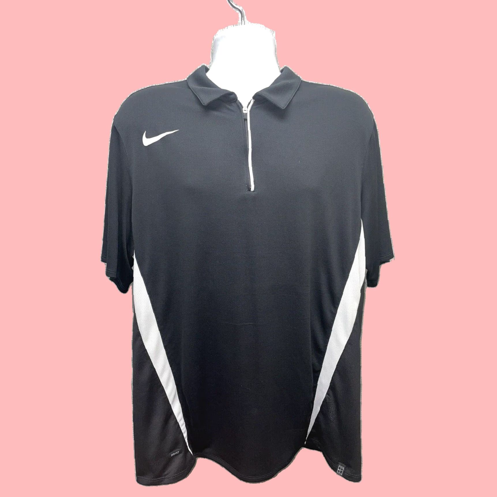 Nike Nike Dri-Fit Pullover Mens XL Black/White Half Zip Size US XL / EU 56 / 4 - 1 Thumbnail
