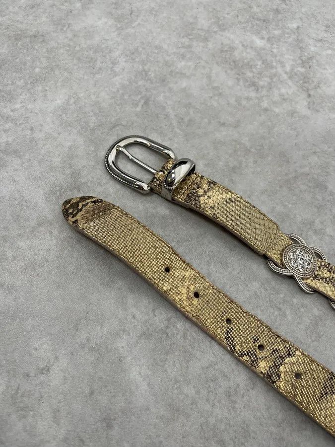 Vintage 2000s Berge Snake Effect Ornament Belt Size ONE SIZE - 5 Thumbnail
