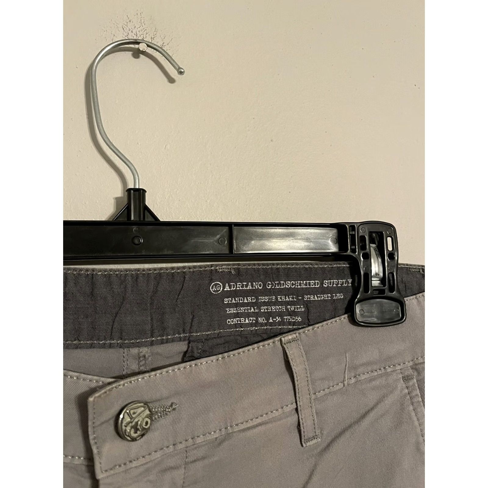 Vintage Adriano Goldschmied Pants Khaki Stretch Twill Gray Mens 32x28 Size US 32 / EU 48 - 2 Thumbnail