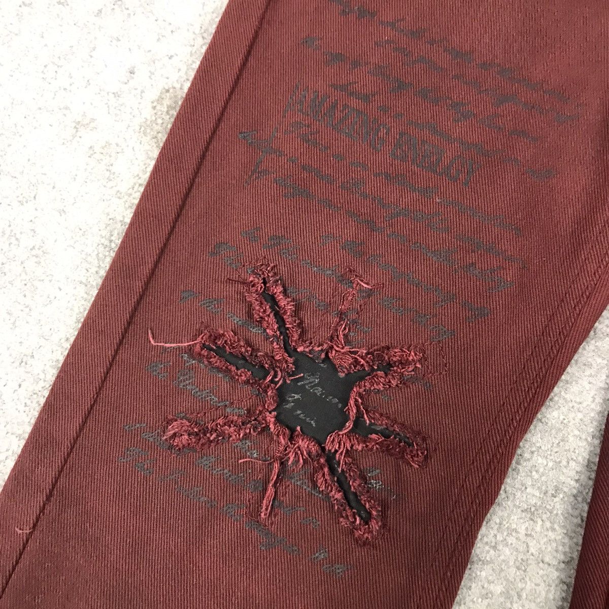 If Six Was Nine × Japanese Brand × Seditionaries BERNINGS SHO DARK RED PUNK PANTS Size US 31 - 7 Thumbnail