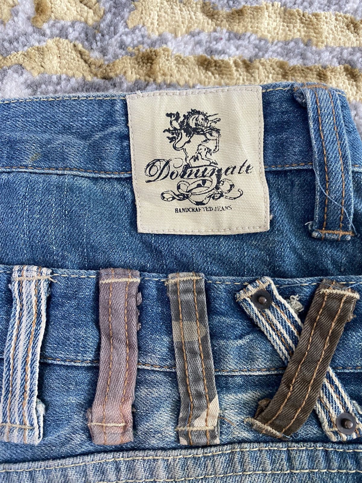 Japanese Brand DOMINATE HANDCRAFTED JEANS DOUBLE WAIST DESIGN RARE Size US 33 - 7 Thumbnail