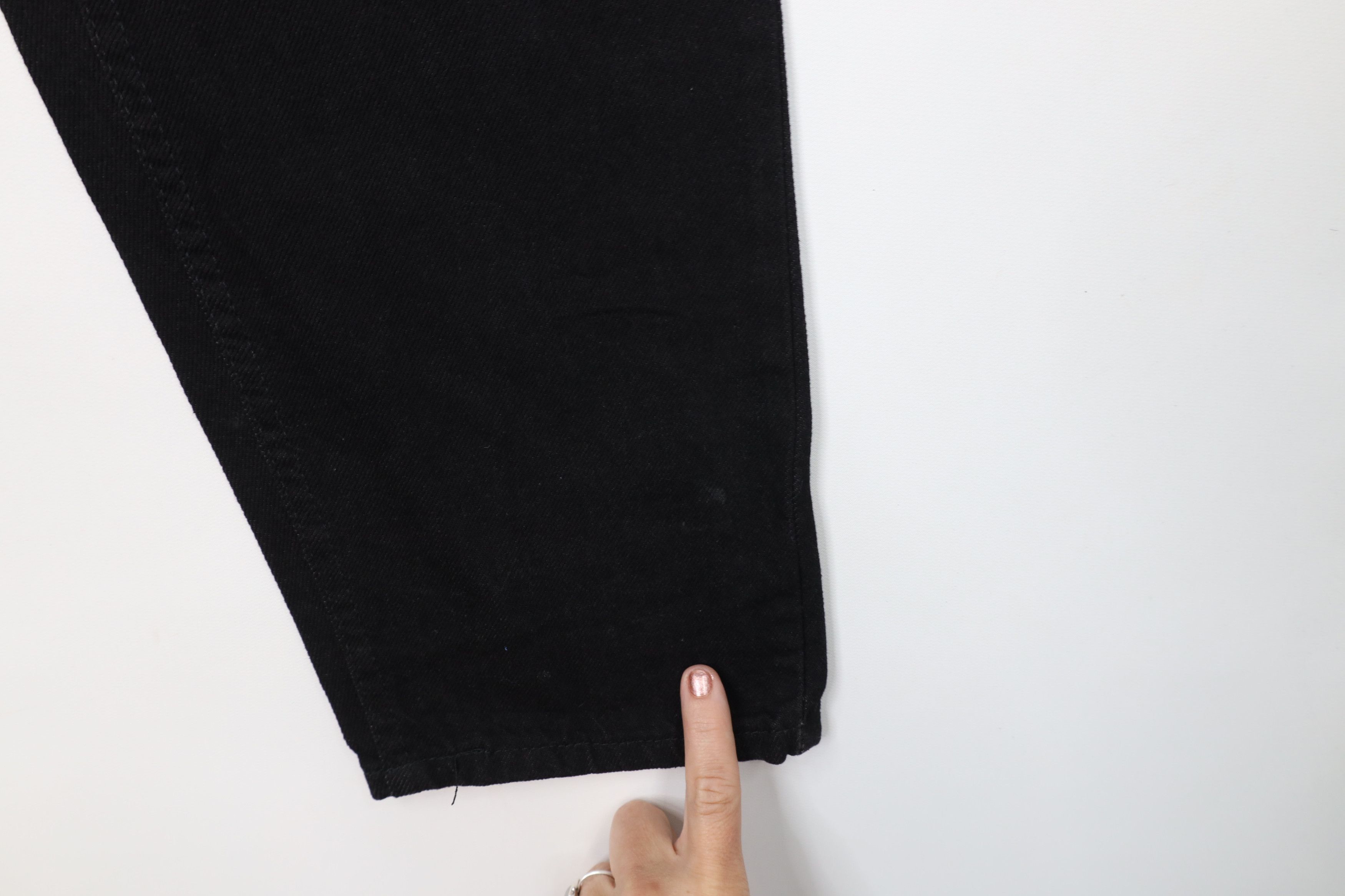 Lee Deadstock Vintage 90s Lee Tapered Leg Denim Jeans Black USA Size US 28 / EU 44 - 6 Thumbnail