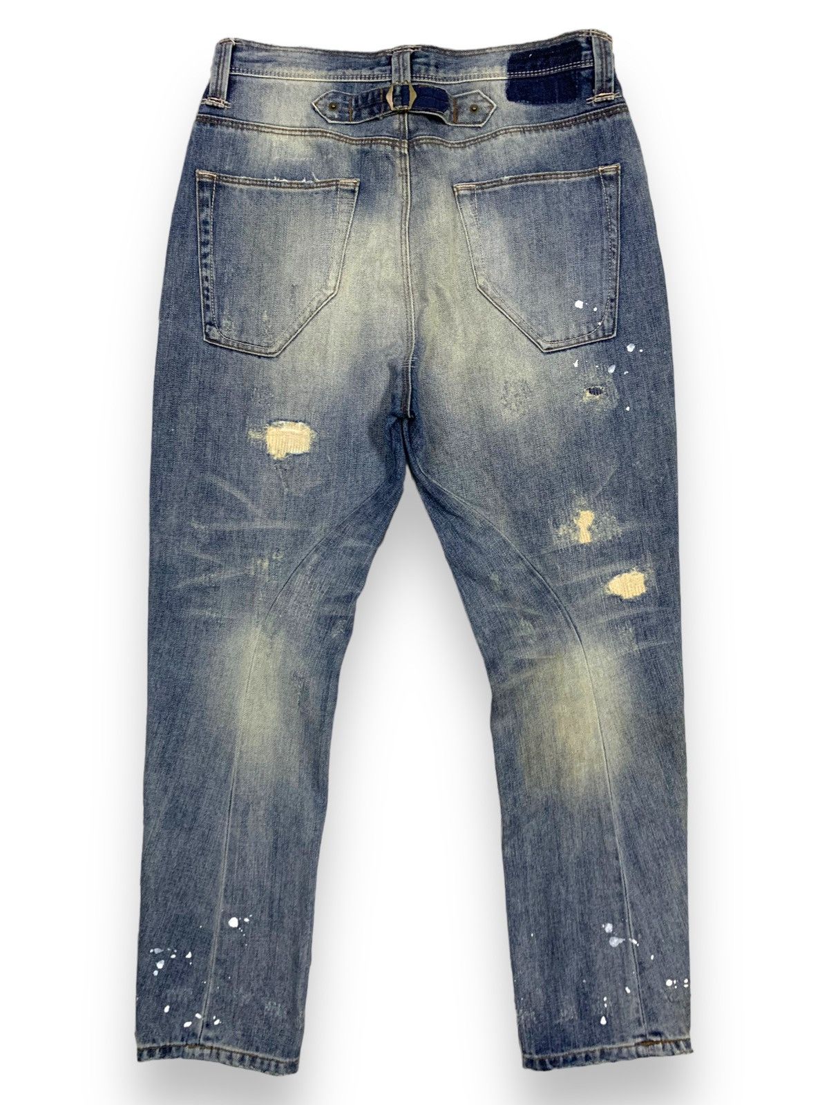 14th Addiction Japanese Brand Buckle Back Splatter Distressed Punk Jeans Size US 32 / EU 48 - 2 Thumbnail