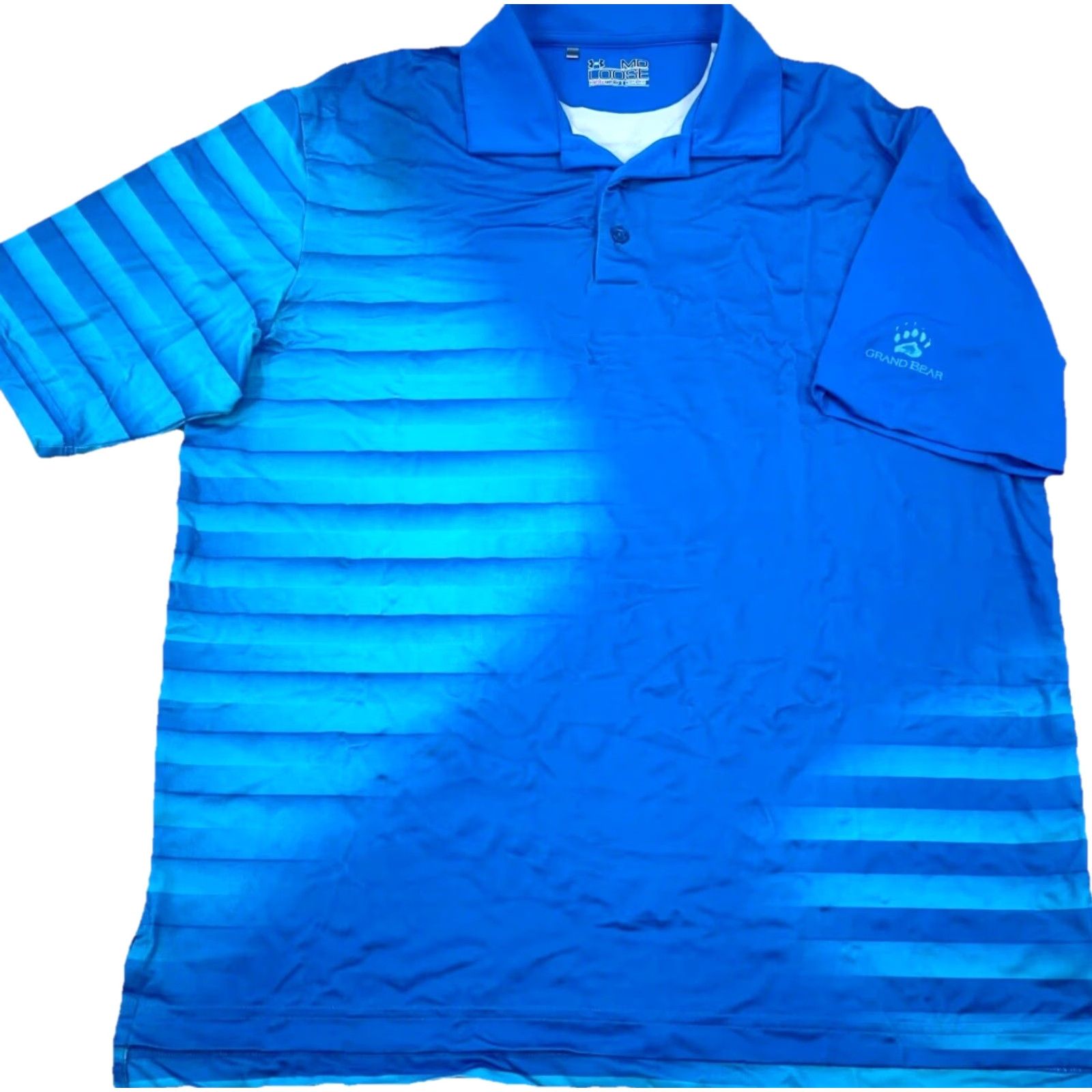 Under Armour Under Armour Polo Shirt Men Medium Blue Geometric Performance Quick Dry Golf A45 Size US M / EU 48-50 / 2 - 2 Thumbnail