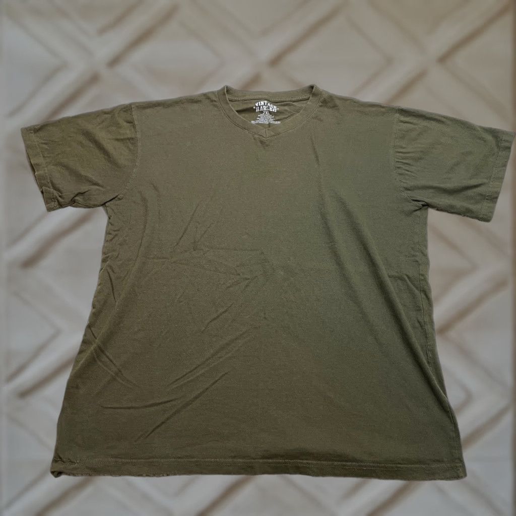 Vintage VINTAGE Harlem Shirt Mens 2XL Green Solid Crew Cotton Short Sleeve Adult Size US XXL / EU 58 / 5 - 1 Thumbnail