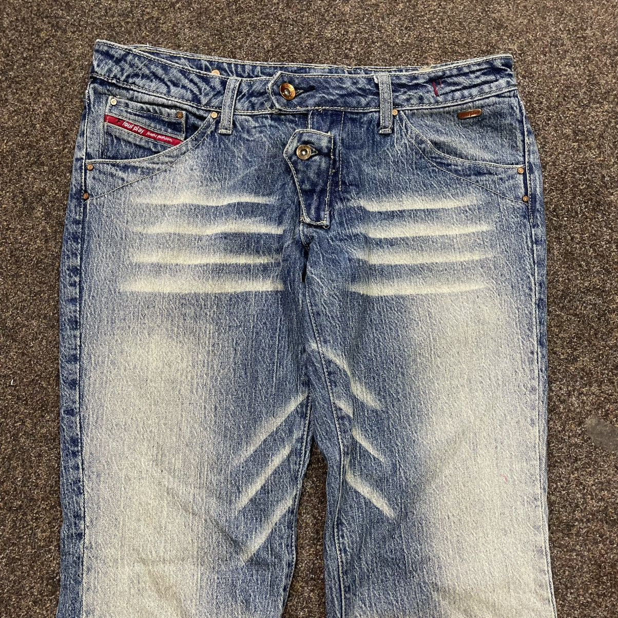 Vintage Vintage Y2K Distressed Flared Jeans Grunge 90s Archive Slim Size 34" / US 12 / IT 48 - 5 Thumbnail