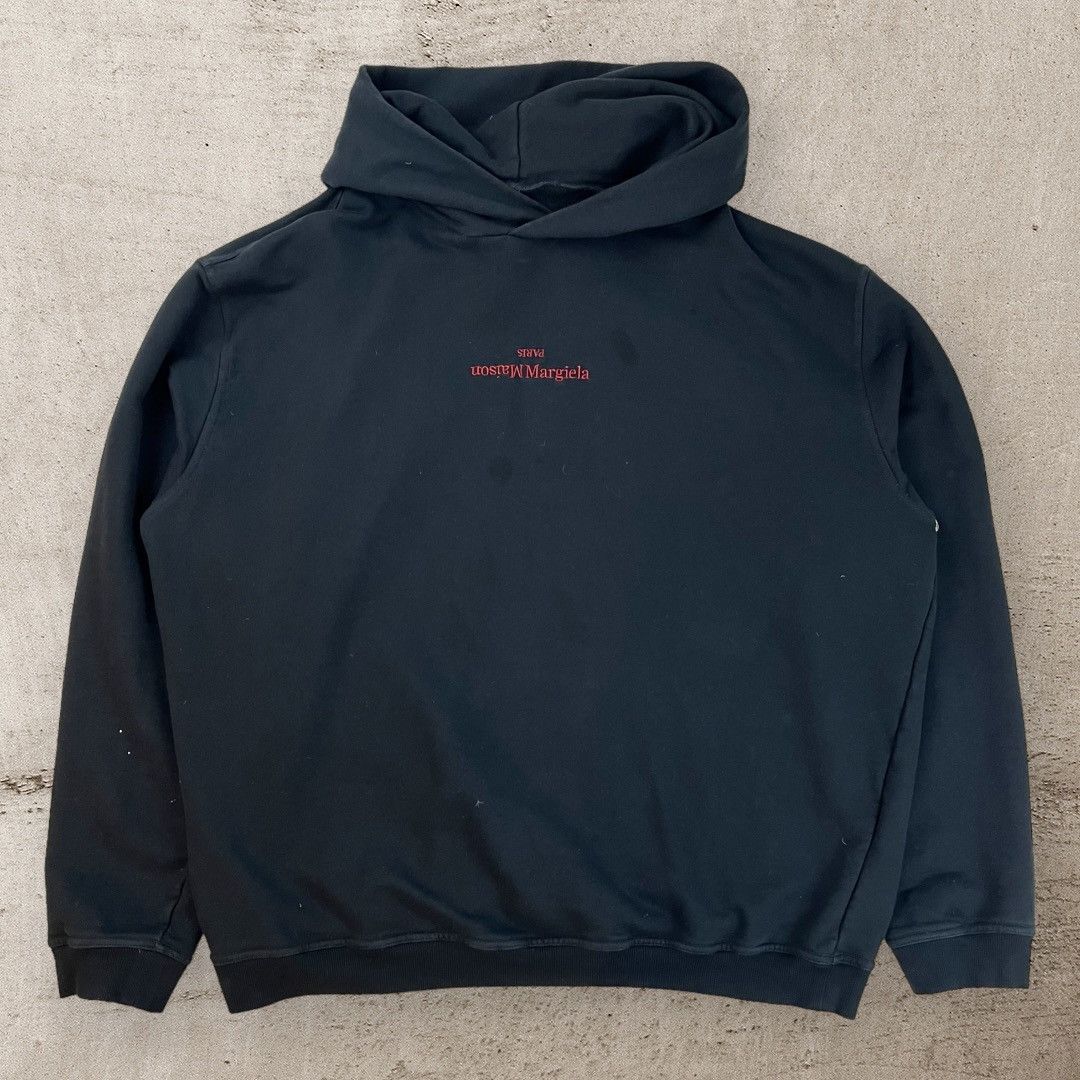 Maison Margiela Mason Margiela Embroidered Logo Hoodie Black | Grailed